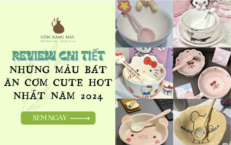 Review chi tiết những mẫu bát ăn cơm cute hot nhất năm 2024